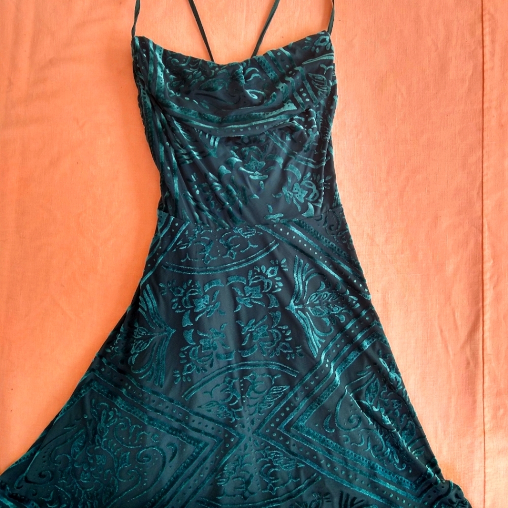 Blue velvet dress